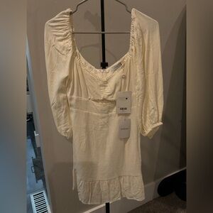 Cream Long-Sleeve Dress